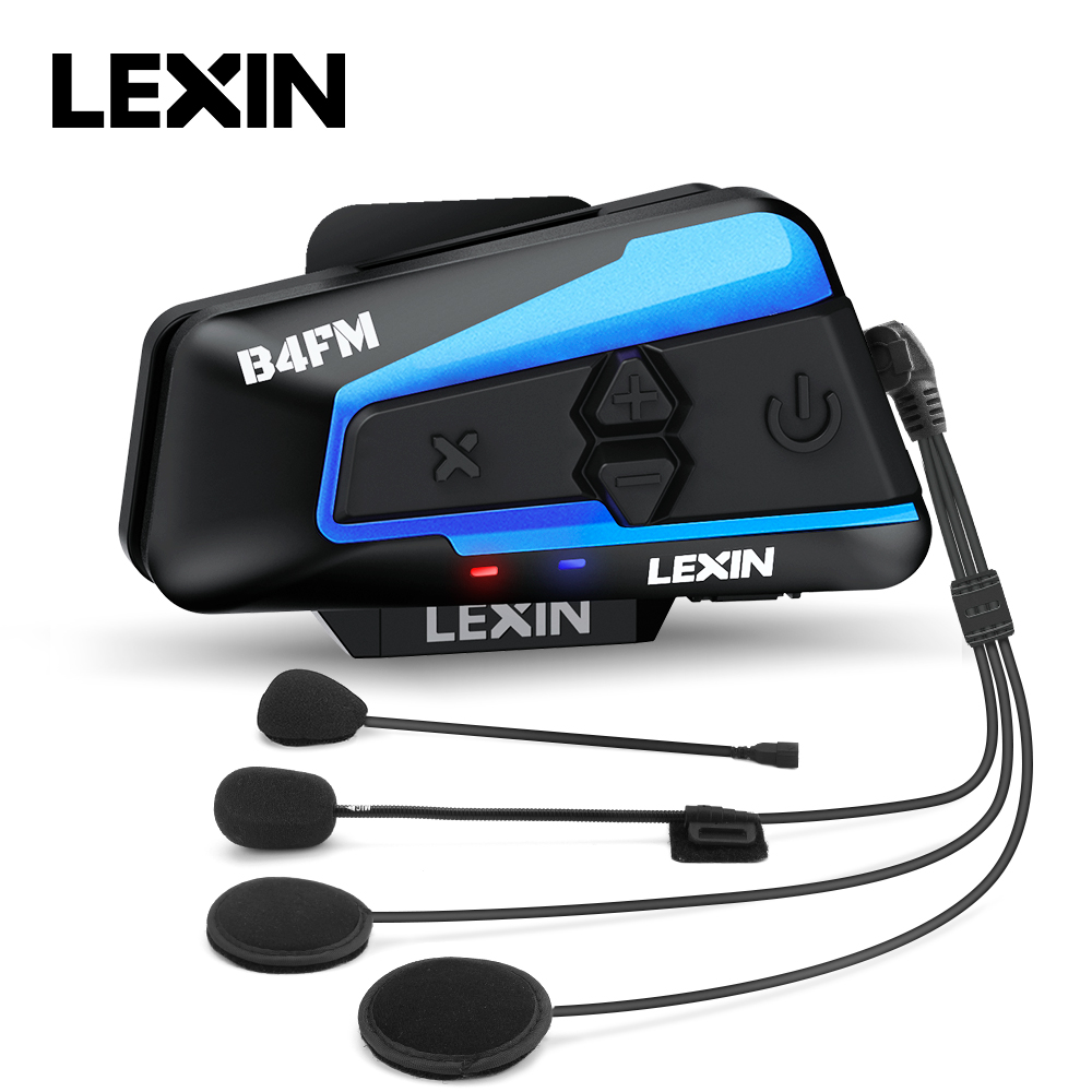 Motorcycle Intercom With Fm Radio - Lexin-B4FM-X Motocicleta Intercom, Bluetooth Capacete Headsets,