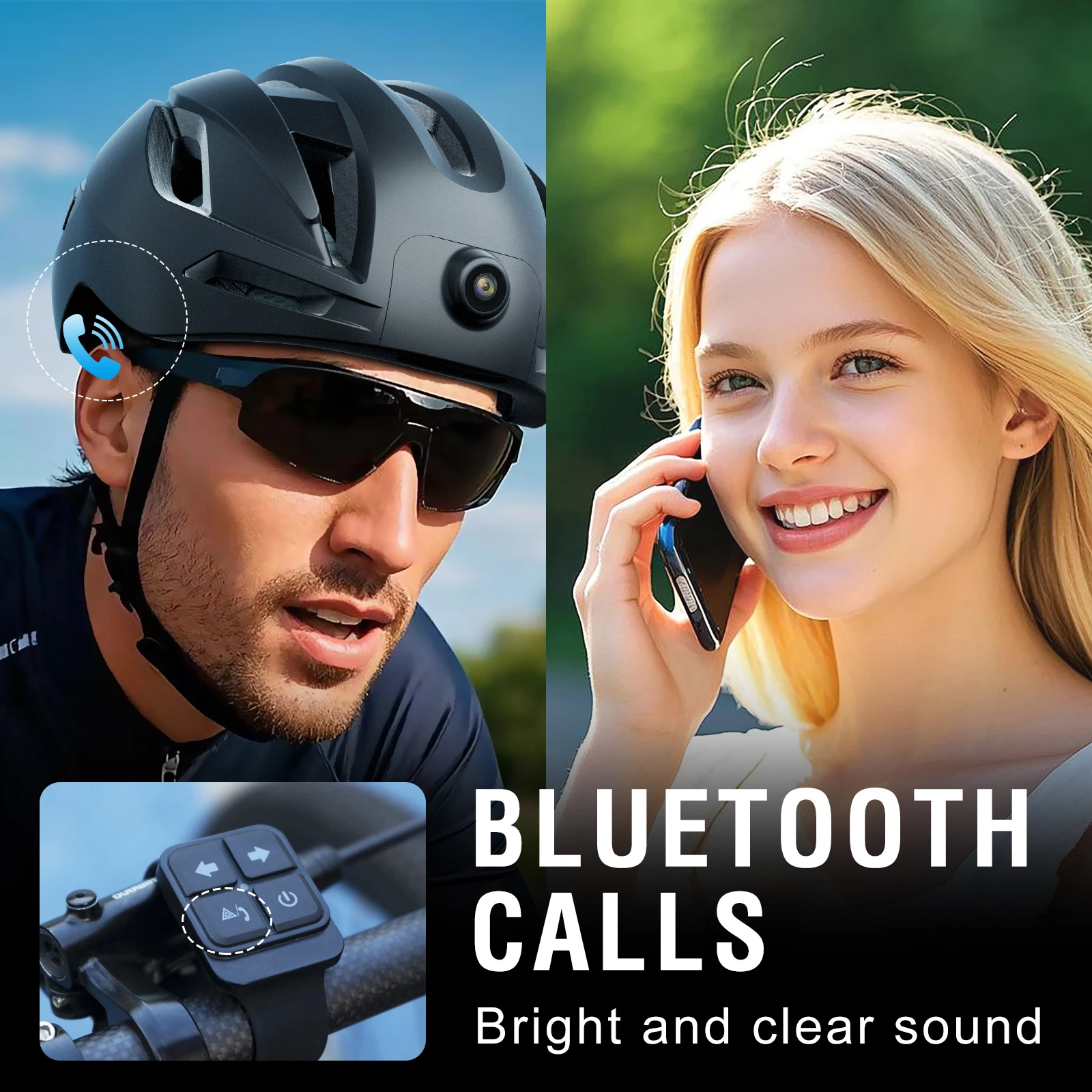 Helmet Communication System Camera - Capacete Inteligente com Sinalizadores, Câmera 1080p,