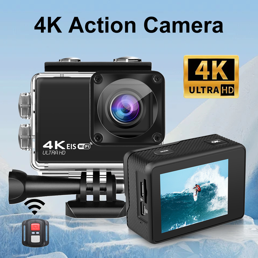 Helmet Camera 4K Wifi - Câmera subaquática de ação esportiva, vídeo