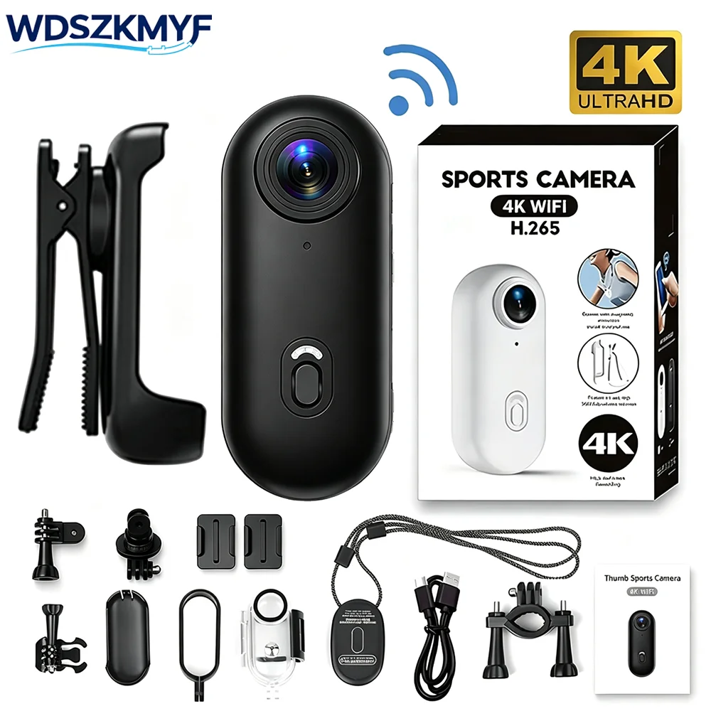 Helmet Camera 4K Wifi - Câmera de Ação Magnética WiFi 4K/1080P,