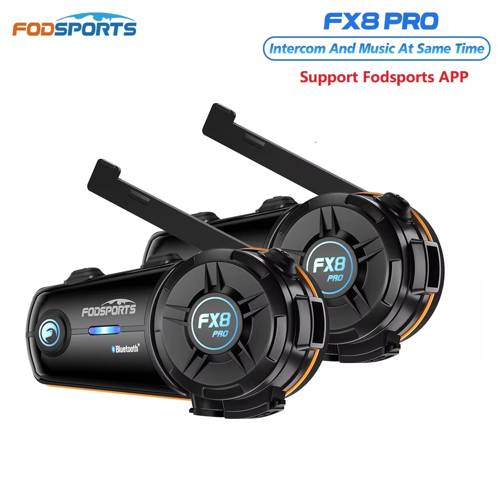 Motorcycle Intercom Mesh 2000M - 2 unidades Fodsports FX8 Pro Intercomunicador