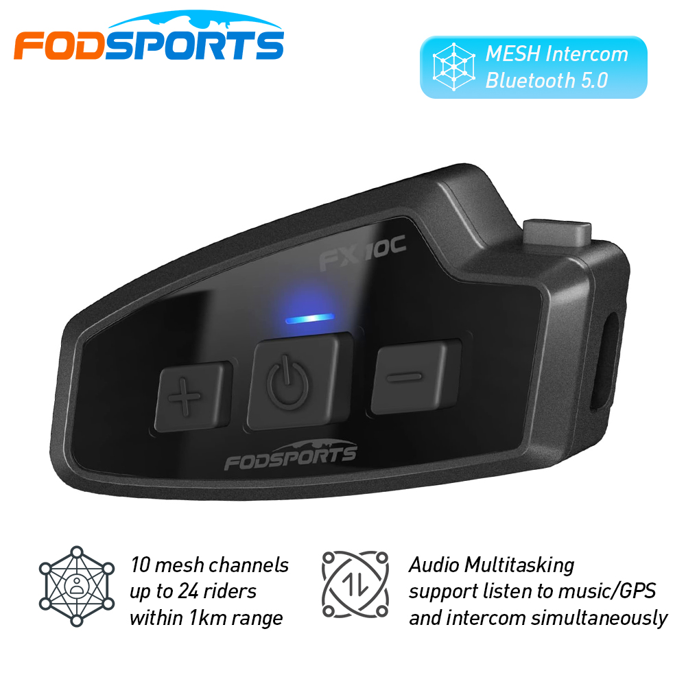 Bluetooth Headset Helmet 1000M - Fodsports fx 10c motocicleta malha interfone