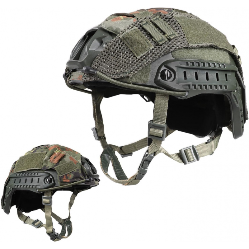 Helmet Headset Noise Cancellation - Capacete tático ajustável com capa de