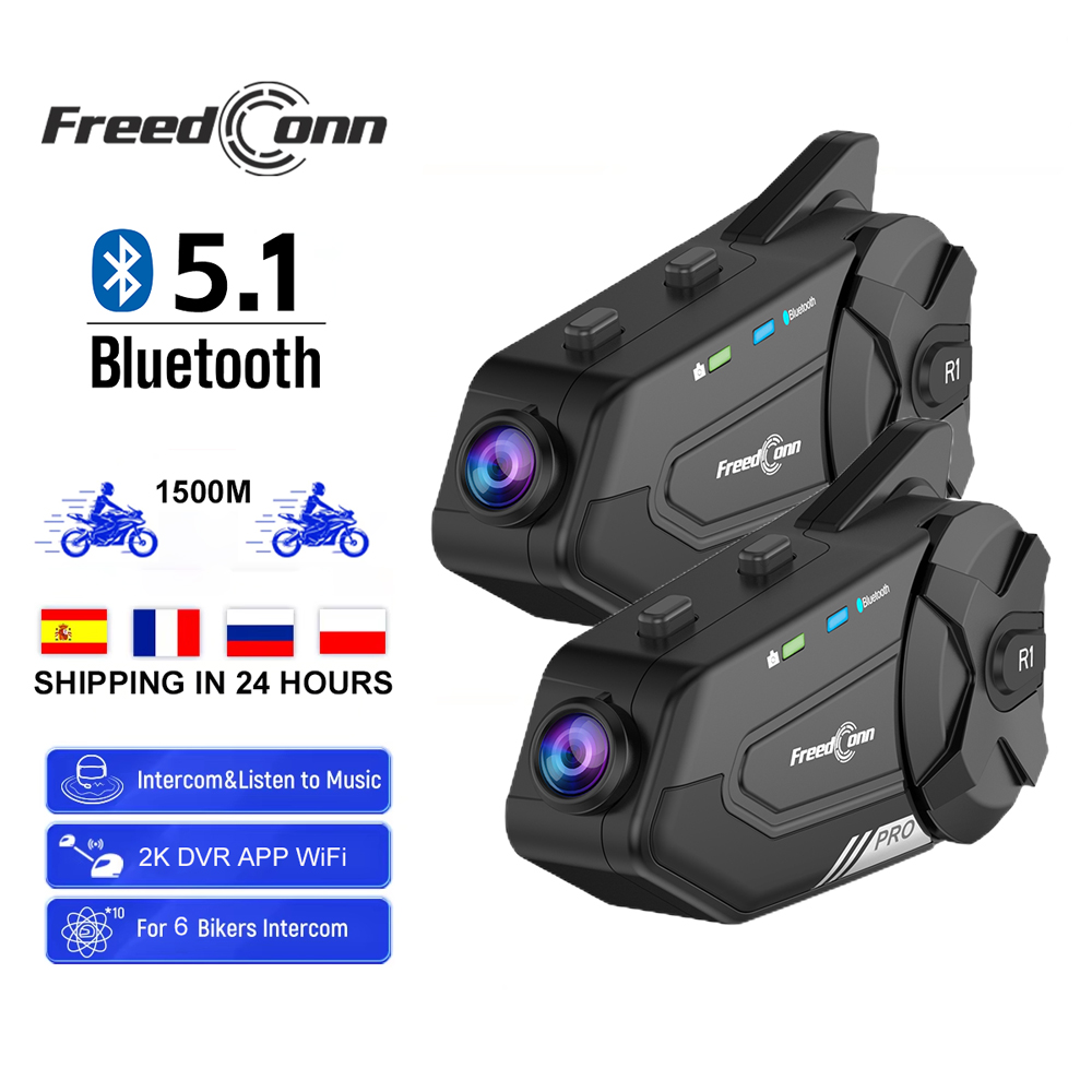 Freedconn motocicleta interfon - Bluetooth Headset Helmet 1000M avaliação e preço