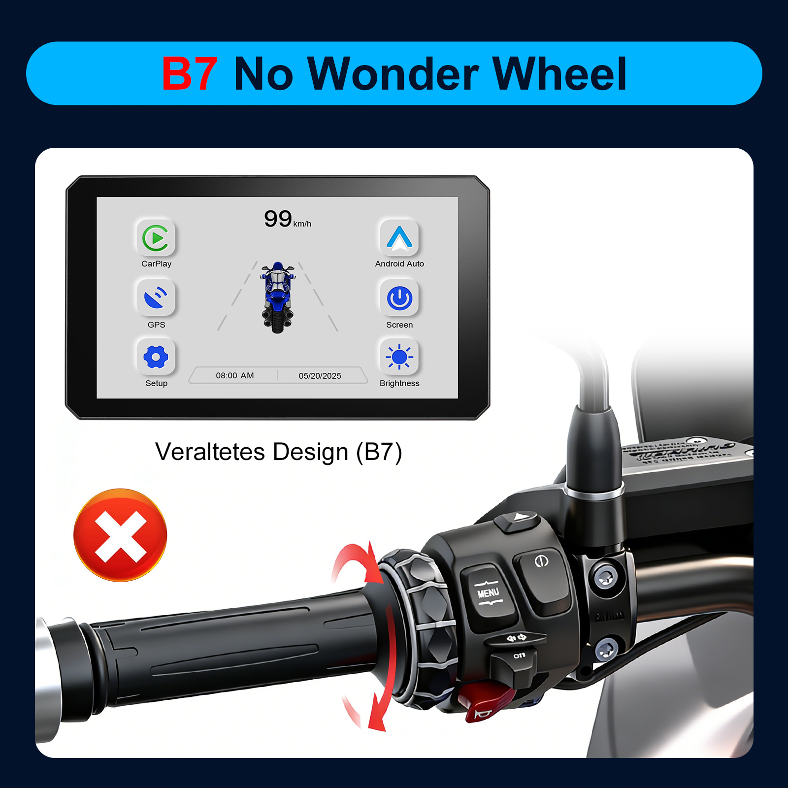 Carplay para BMW XR M1000 R120 - Motorcycle Gps Navigator Waterproof avaliação e preço