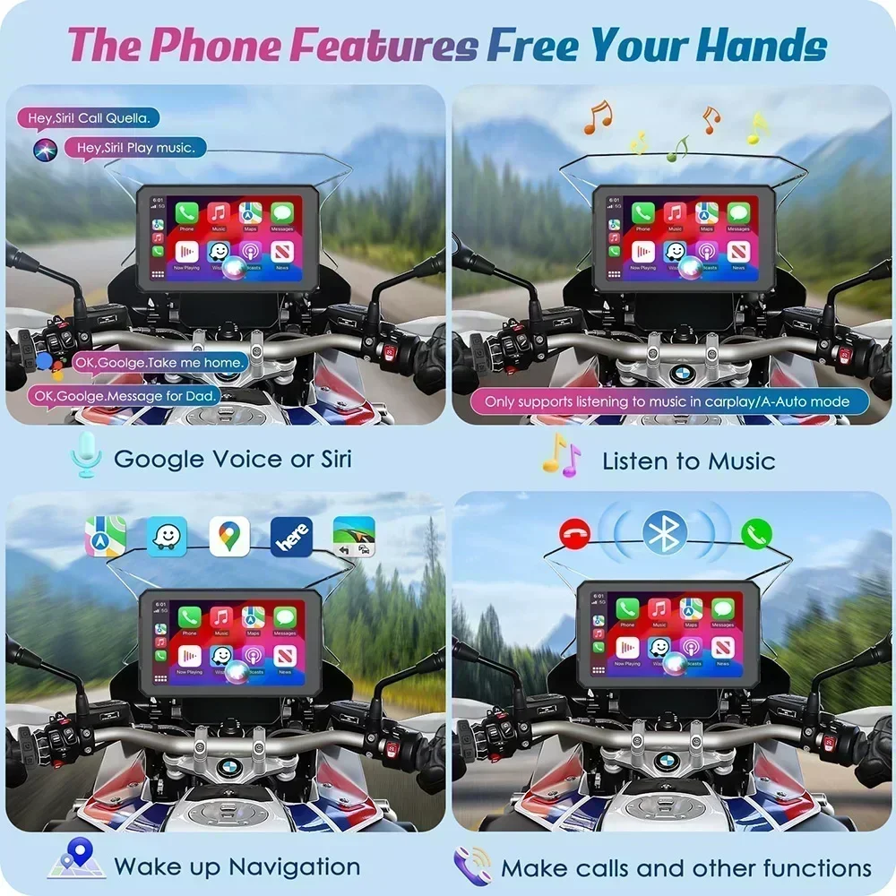 Carplay para BMW XR M1000 R120 - Motorcycle Gps Navigator Waterproof avaliação e preço