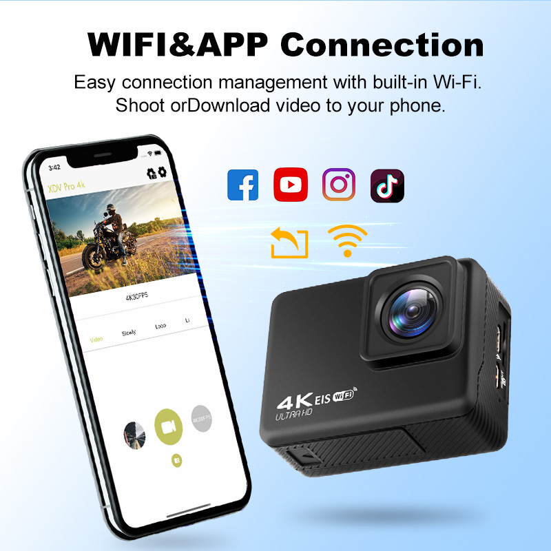 Câmera subaquática de ação esp - Helmet Camera 4K Wifi avaliação e preço