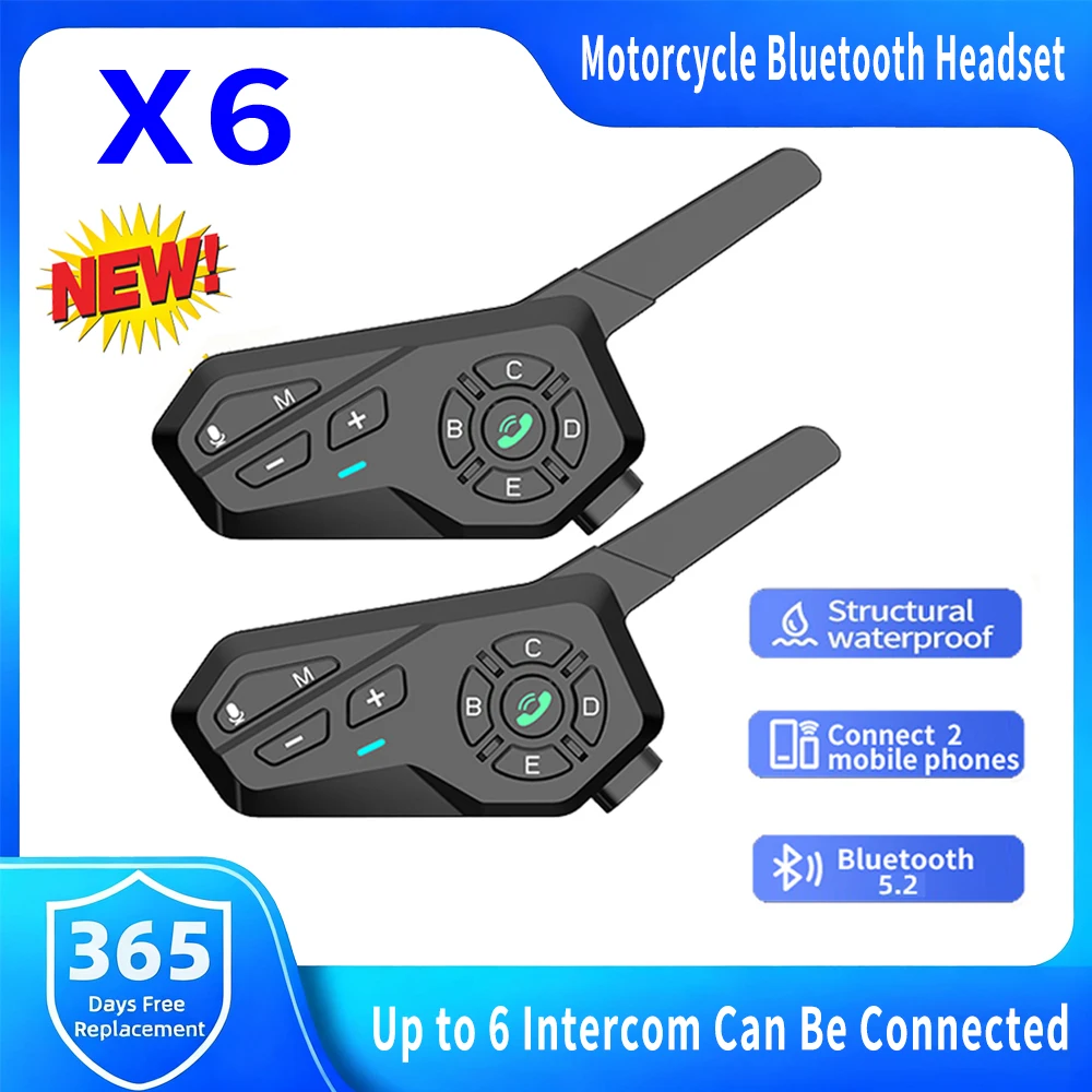 Novo capacete de motocicleta X - Motorcycle Helmet Intercom 6 Rider avaliação e preço