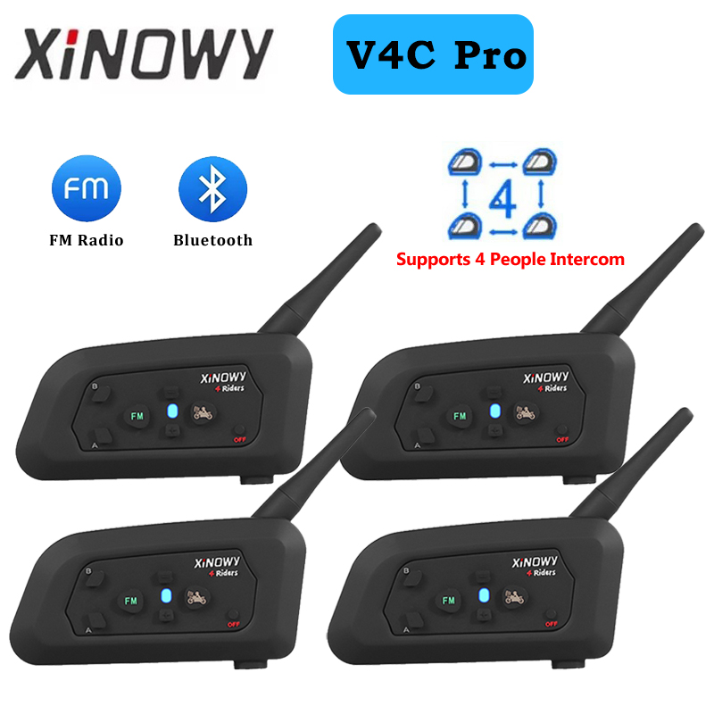 XINOWY 1-4PCS V4C Headset Full - Bluetooth Headset Helmet 1000M avaliação e preço