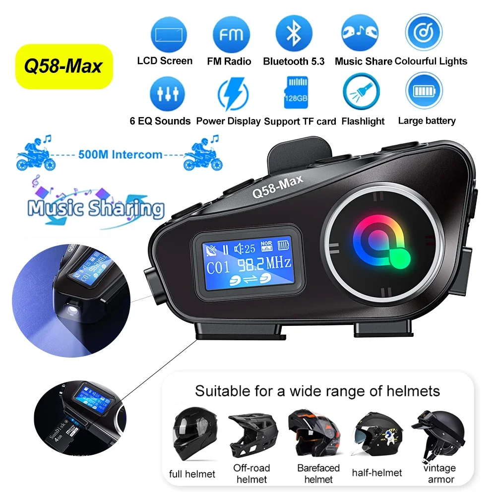 Motocicleta Capacete Intercom  - Bluetooth Headset Helmet 1000M avaliação e preço