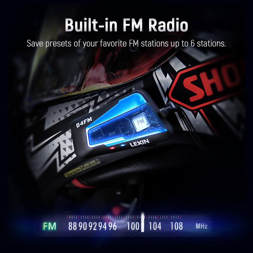 Lexin B4FM-X Bluetooth Motocic - Motorcycle Intercom With Fm Radio avaliação e preço