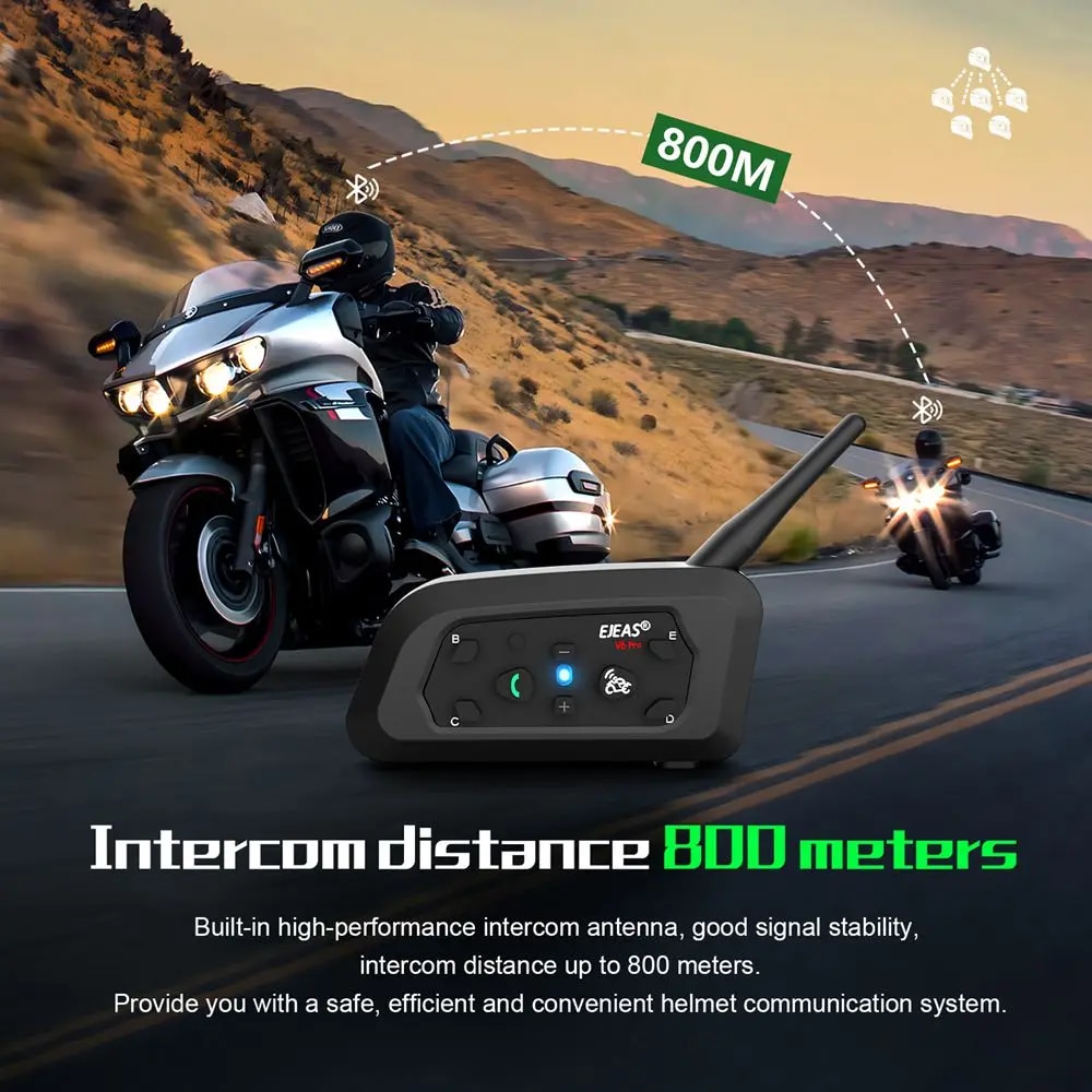 EJEAS V6 PRO Bluetooth Motocic - Motorcycle Helmet Intercom 6 Rider avaliação e preço