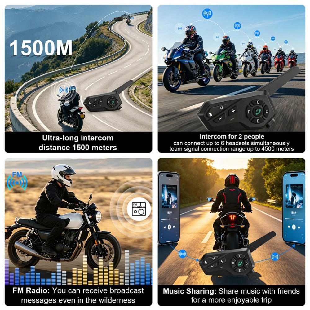 Intercomunicador de capacete p - Motorcycle Helmet Intercom 6 Rider avaliação e preço