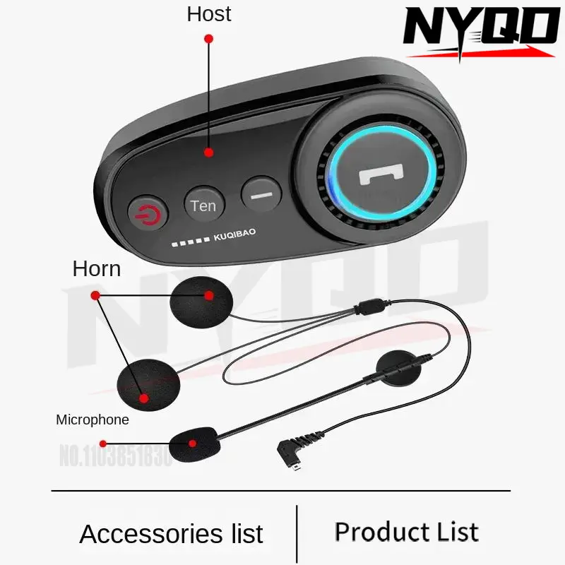 KUQIBAO-Carbon Fiber Pattern C - Helmet Bluetooth Headset Waterproof avaliação e preço