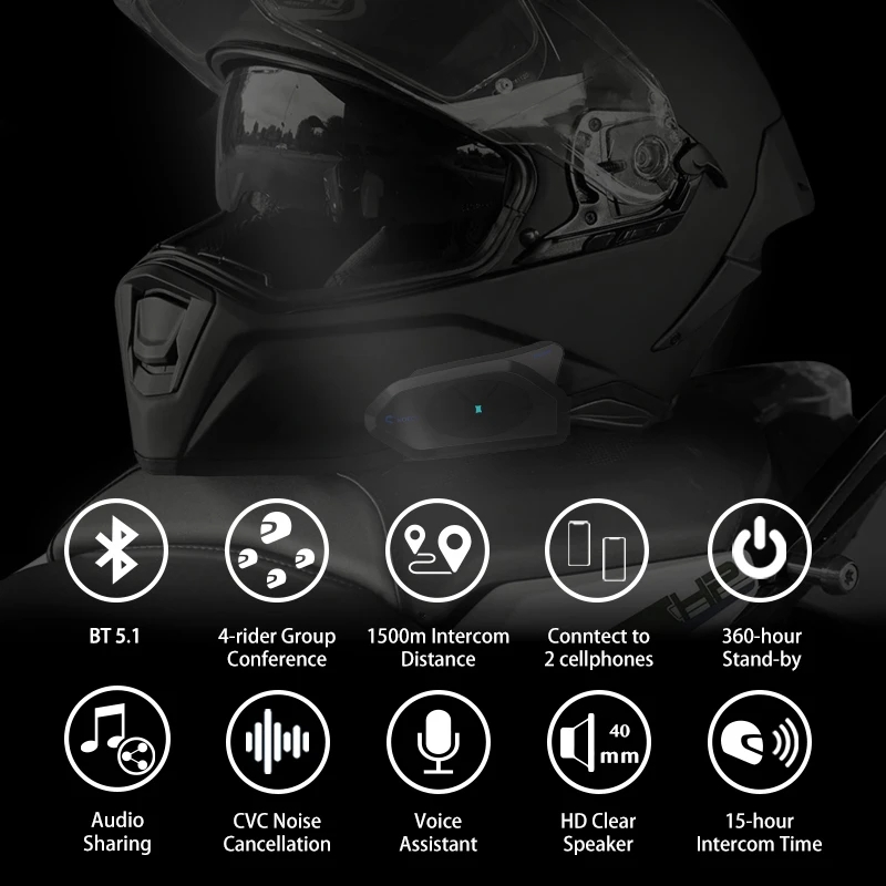 Motocicleta Bluetooth Intercom - Motorcycle Intercom With Fm Radio avaliação e preço
