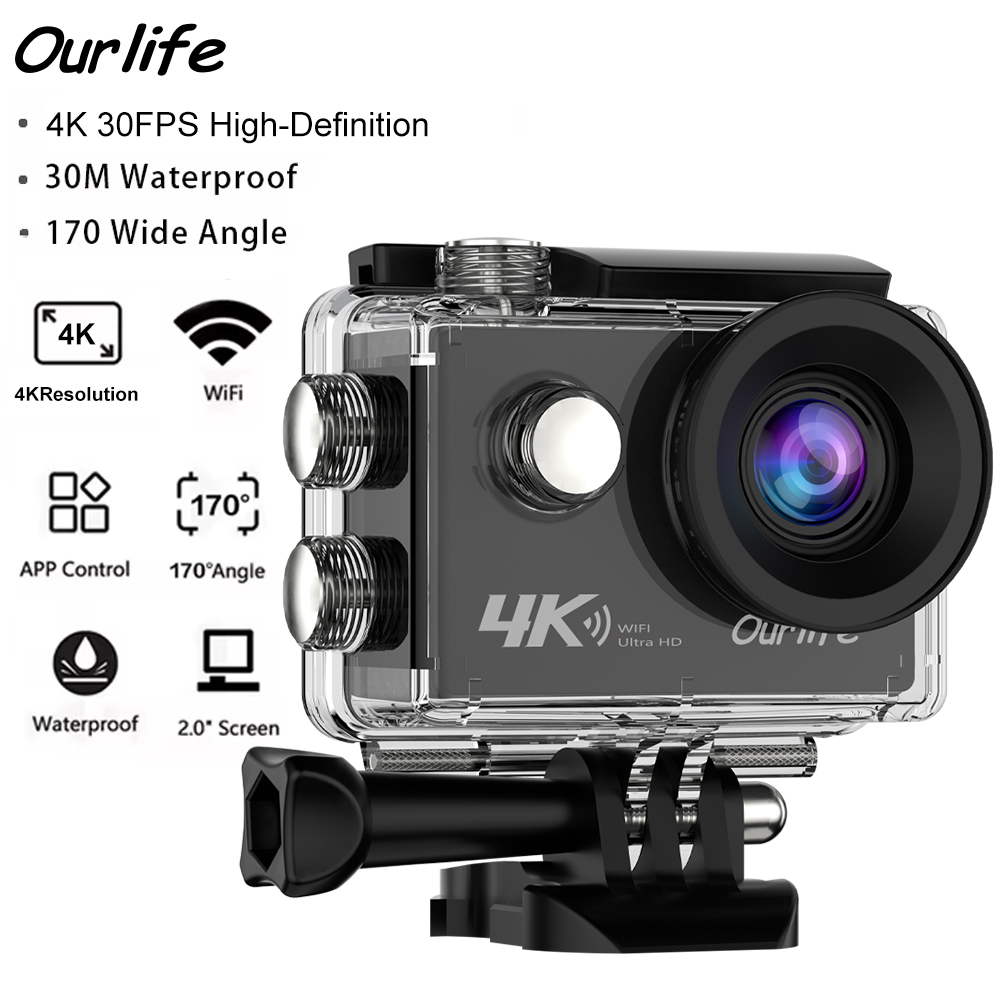 Ourlife 4k câmera de ação ultr - Helmet Communication System Camera avaliação e preço