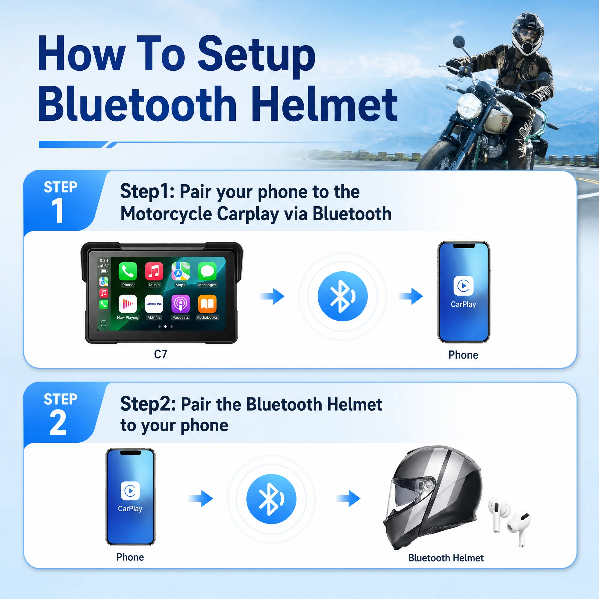 Aoocci C7, sistema de navegaçã - Motorcycle Gps Navigator Waterproof avaliação e preço