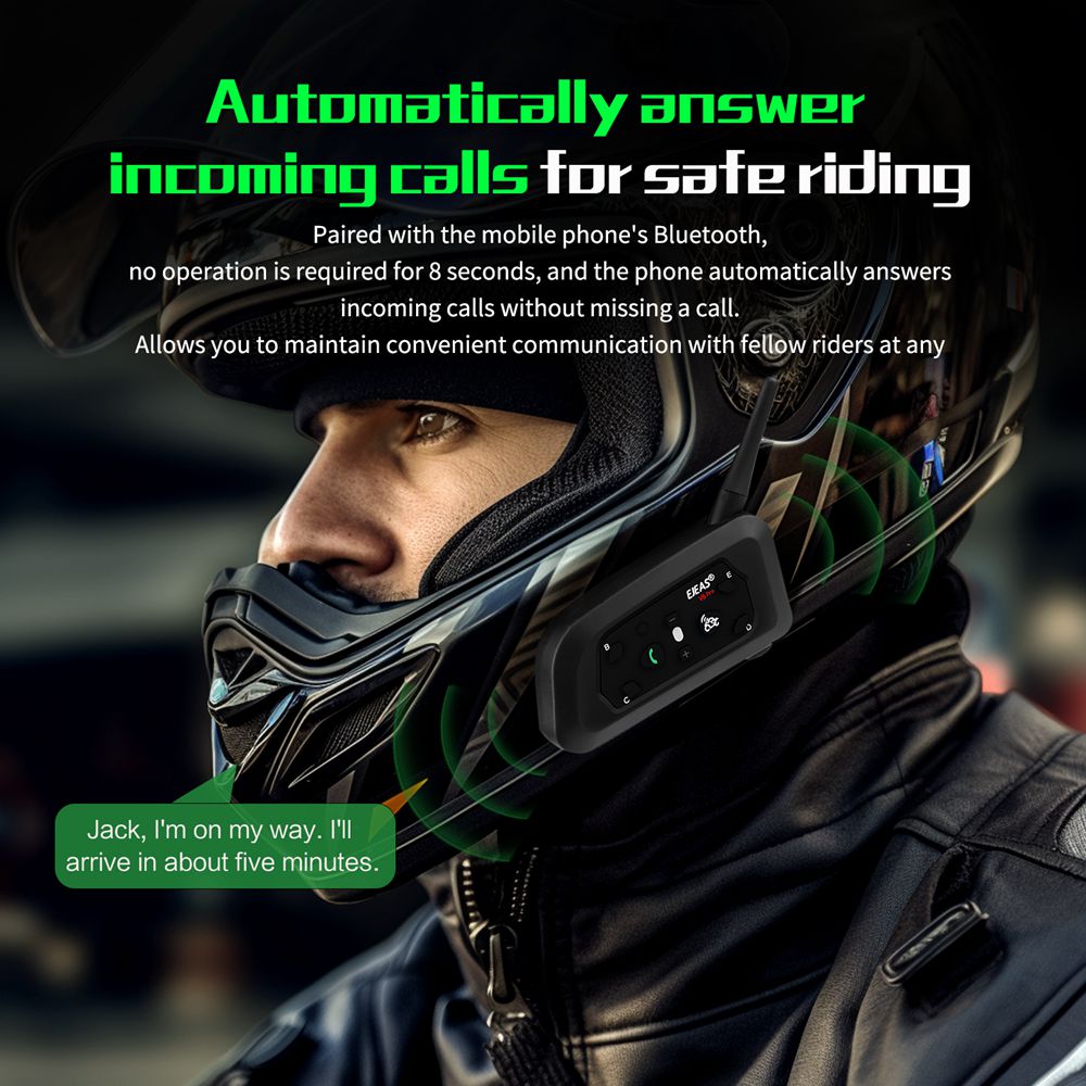 Ejeas v6 pro + capacete de mot - Motorcycle Helmet Intercom 6 Rider avaliação e preço