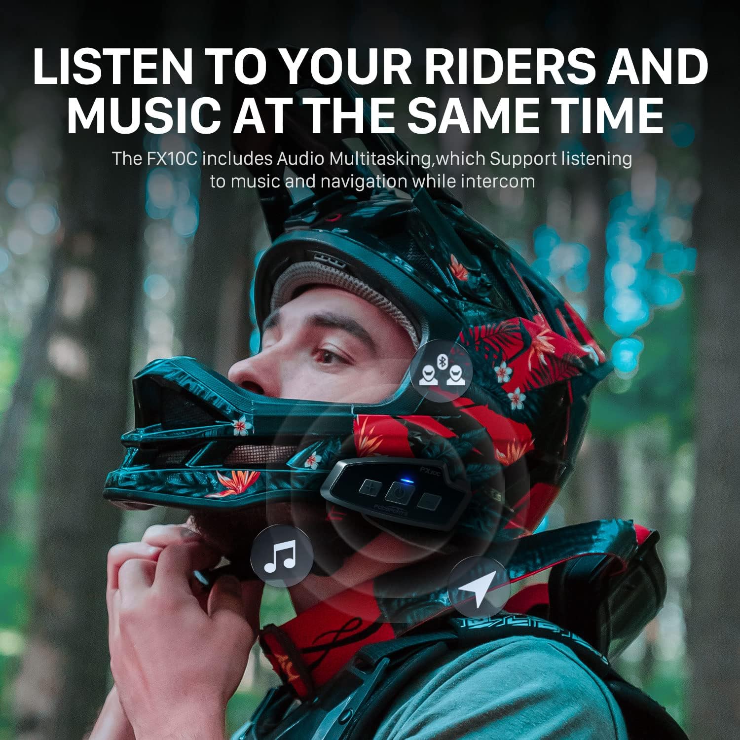 Fodsports fx 10c motocicleta m - Bluetooth Headset Helmet 1000M avaliação e preço