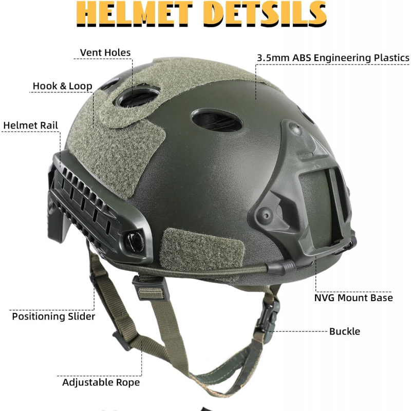 Capacete tático ajustável com  - Helmet Headset Noise Cancellation avaliação e preço