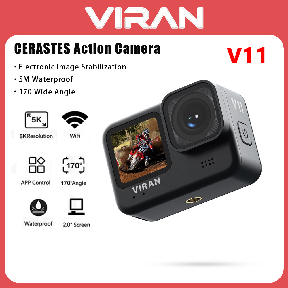 Câmera de Ação VIRAN V11 5K 4K - Helmet Communication System Camera avaliação e preço